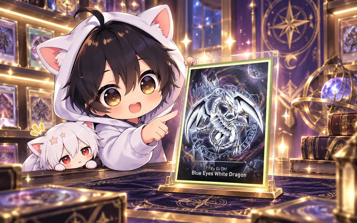 AniChibi presents a framed Blue Eyes White Dragon card