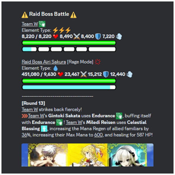 Raid boss battle