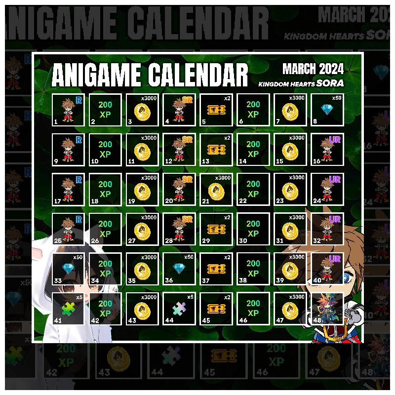 AniGame reward calendar